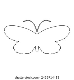 Outline of a butterfly insect. Vector graphics.