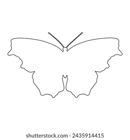 Outline of a butterfly insect. Vector graphics.