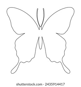 Outline of a butterfly insect. Vector graphics.