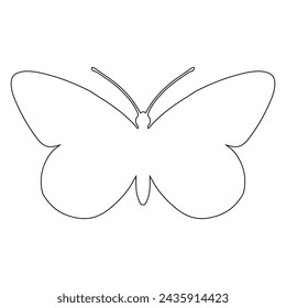 Outline of a butterfly insect. Vector graphics.