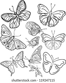 outline butterfly silhouettes