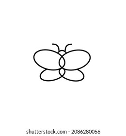 Icono plano simple de la mariposa de esquema