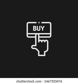 Outline buy button vector icon. Buy button illustration for web, mobile apps, design. Buy button vector symbol.