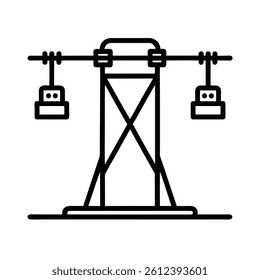 Outline of Cable crossover machine on white background