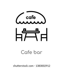 outline cafe bar vector icon. isolated black simple line element illustration from food concept. editable vector stroke cafe bar icon on white background