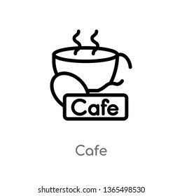 outline cafe vector icon. isolated black simple line element illustration from museum concept. editable vector stroke cafe icon on white background