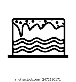 outline cake with cherr icon