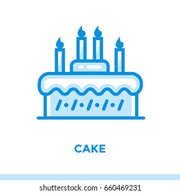 Outline CAKE icon. Vector pictogram suitable for print, website and presentation