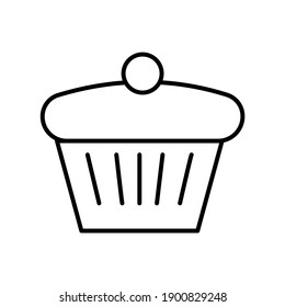 Outline cake isolated on white background. Coloring page. Vector illustration