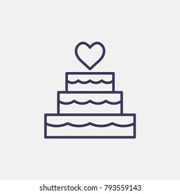 Outline cake valentines day  icon illustration isolated vector sign symbol