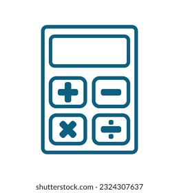 Outline calculator, math icon. Element of education illustration. Signs and symbols can be used for web, logo, mobile app, UI, UX isolated on white background
