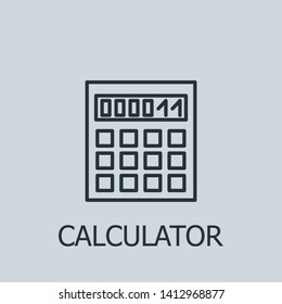 Outline calculator vector icon. Calculator illustration for web, mobile apps, design. Calculator vector symbol.