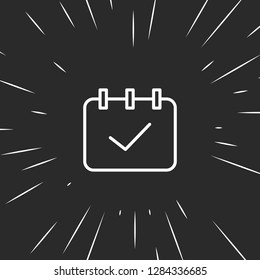 Outline calendar check icon, illustrated icon for modern web and mobile design, simple and minimal symbol of calendar check