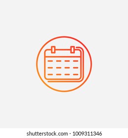 Outline calendar icon. gradient illustration isolated vector sign symbol