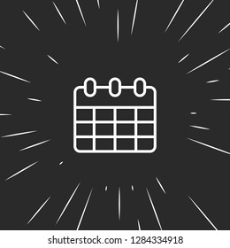 Outline calendar icon, illustrated icon for modern web and mobile design, simple and minimal symbol of calendar
