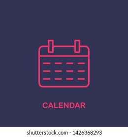 Outline calendar icon.calendar vector illustration. Symbol for web and mobile