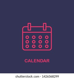 Outline calendar icon.calendar vector illustration. Symbol for web and mobile