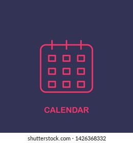 Outline calendar icon.calendar vector illustration. Symbol for web and mobile