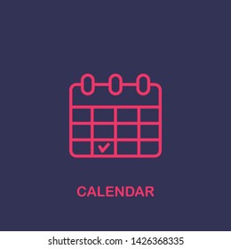 Outline calendar icon.calendar vector illustration. Symbol for web and mobile