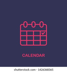 Outline calendar icon.calendar vector illustration. Symbol for web and mobile