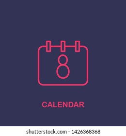 Outline calendar icon.calendar vector illustration. Symbol for web and mobile