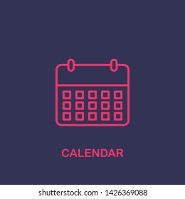 Outline calendar icon.calendar vector illustration. Symbol for web and mobile