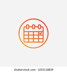 Outline calendar icon.gradient illustration isolated vector sign symbol