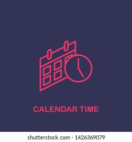Outline calendar time icon.calendar time vector illustration. Symbol for web and mobile