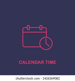 Outline calendar time icon.calendar time vector illustration. Symbol for web and mobile