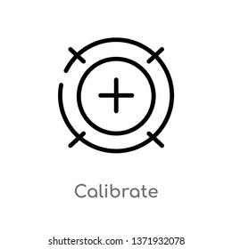 outline calibrate vector icon. isolated black simple line element illustration from computer concept. editable vector stroke calibrate icon on white background