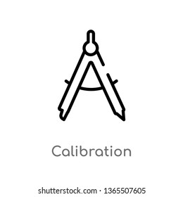 outline calibration vector icon. isolated black simple line element illustration from measurement concept. editable vector stroke calibration icon on white background