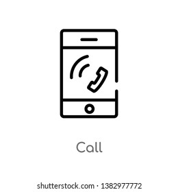 outline call vector icon. isolated black simple line element illustration from job resume concept. editable vector stroke call icon on white background