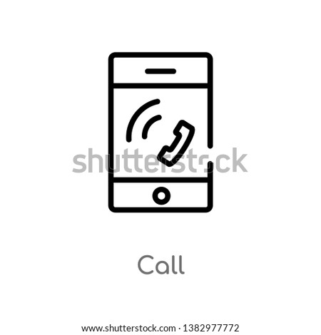 outline call vector icon. isolated black simple line element illustration from job resume concept. editable vector stroke call icon on white background