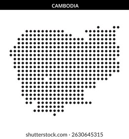 Contorno do Camboja criado com pontos em preto