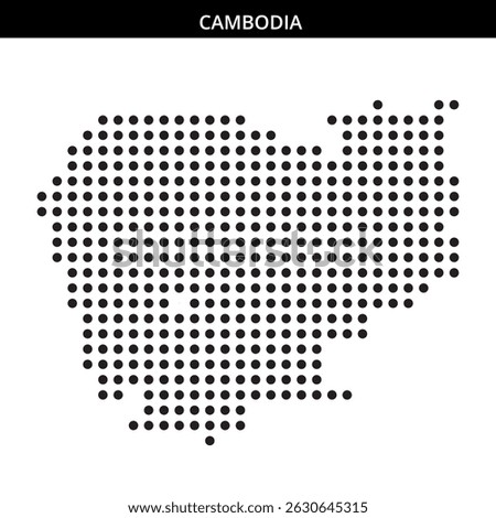 Outline of Cambodia created with dots in black