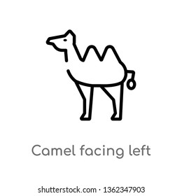 outline camel facing left vector icon. isolated black simple line element illustration from animals concept. editable vector stroke camel facing left icon on white background