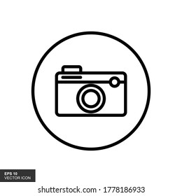 Outline camera icon in flat style. Photography symbol for your web site design, logo, app, Vector illustration.