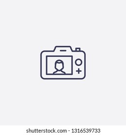 Outline camera icon illustration isolated vector sign symbol