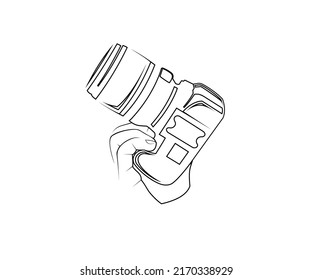 icono de diseño de logotipo de cámara de esquema