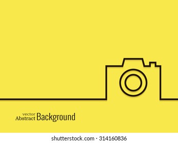 Outline camera .  Minimal abstract background. Vector illustration.