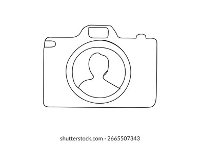 outline a camera with a person icon