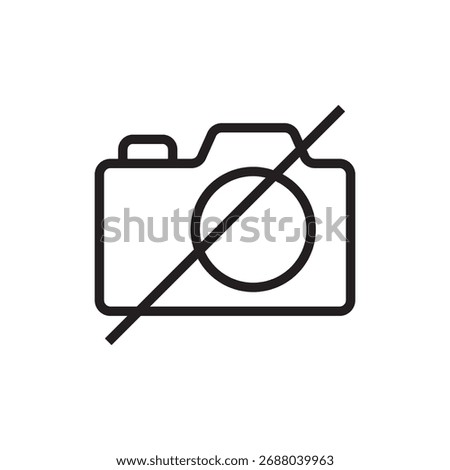 Outline camera symbol with a diagonal line indicating off or disabled.