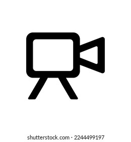 outline camera tripod icon or Simple tripod icon on white background. camera with tripod vector icon. Camera tripod icon for mobile applications. Simple but able to image the camera buffer.