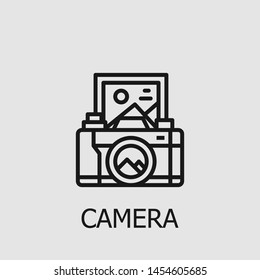 Outline camera vector icon. Camera illustration for web, mobile apps, design. Camera vector symbol.