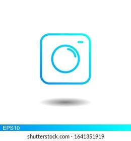 Outline of camera with white background.vector illustration