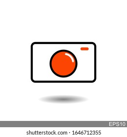Outline of camera with white background.vector illustration