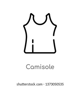 outline camisole vector icon. isolated black simple line element illustration from clothes concept. editable vector stroke camisole icon on white background