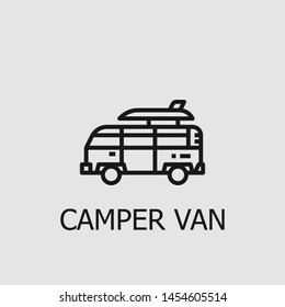 Outline Camper Van Vector Icon Camper Stock Vector (Royalty Free ...