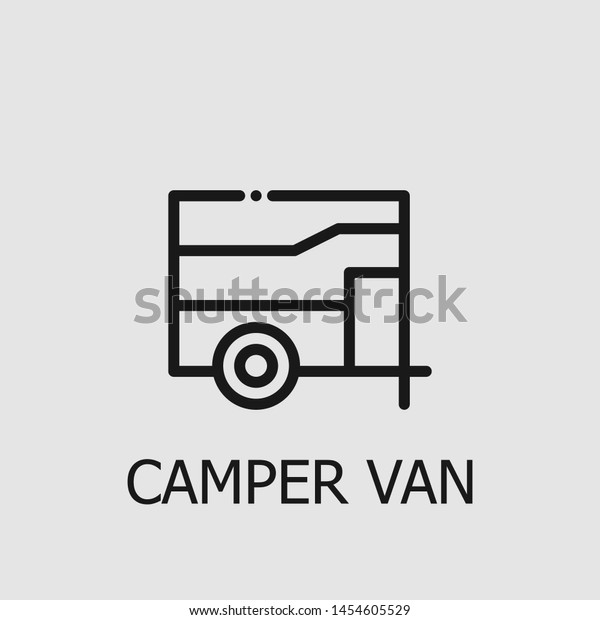 Outline camper\
van vector icon. Camper van illustration for web, mobile apps,\
design. Camper van vector\
symbol.