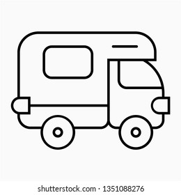Outline campervan vector icon